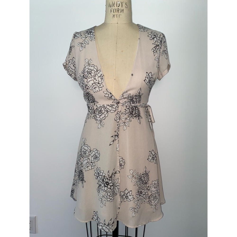 Lush floral wrap dress